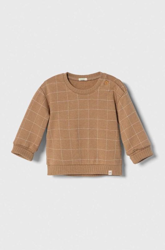 Кофта для немовлят United Colors of Benetton колір коричневий візерунок
