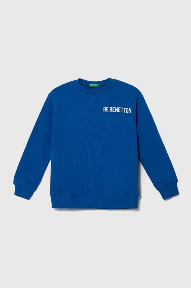Дитяча бавовняна кофта United Colors of Benetton з принтом колір блакитний (3390389)