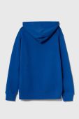 Дитяча бавовняна кофта United Colors of Benetton з капюшоном візерунок колір блакитний (3390438)