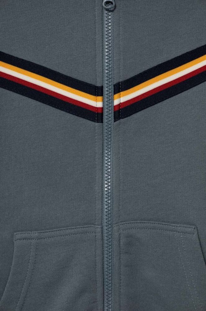 Дитяча бавовняна кофта United Colors of Benetton колір сірий з капюшоном візерунок (3393809) фото 3