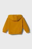 Дитяча бавовняна кофта United Colors of Benetton колір жовтий з капюшоном візерунок (3388138)