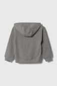 Дитяча бавовняна кофта United Colors of Benetton колір сірий з капюшоном візерунок (3388144)