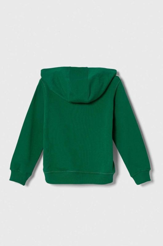 Дитяча бавовняна кофта United Colors of Benetton з капюшоном візерунок колір барвистий (3388126) фото 2