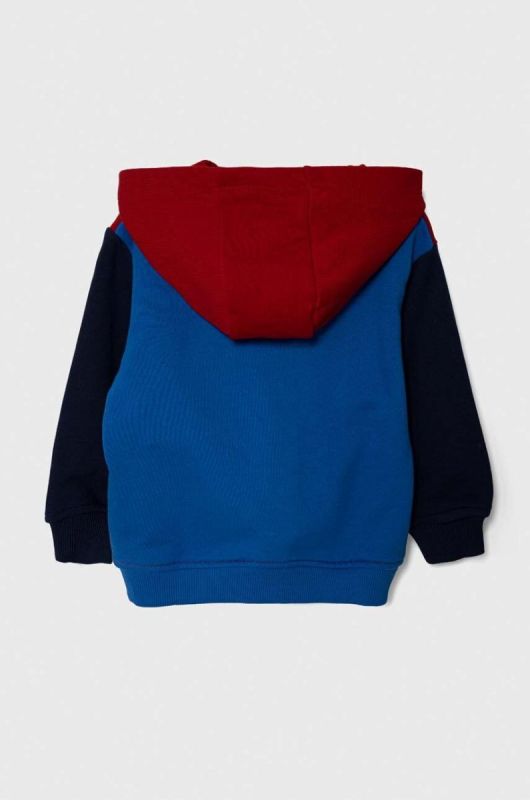Дитяча бавовняна кофта United Colors of Benetton з капюшоном візерунок колір барвистий (3388205) фото 2