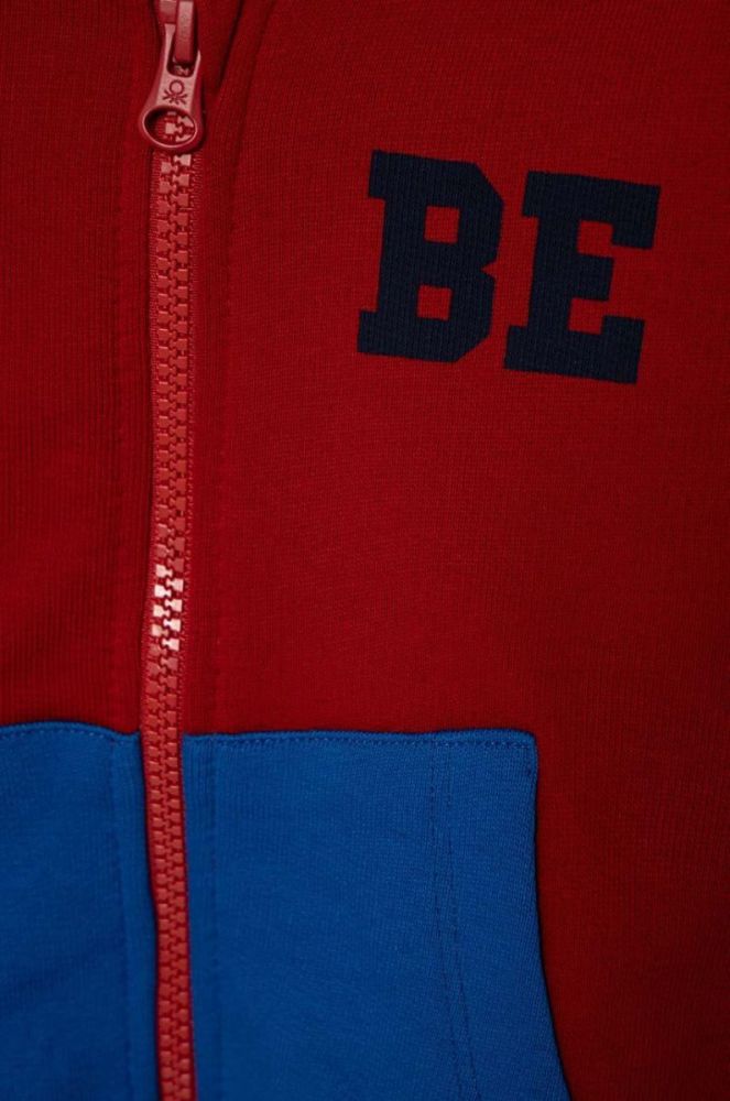 Дитяча бавовняна кофта United Colors of Benetton з капюшоном візерунок колір барвистий (3388205) фото 3