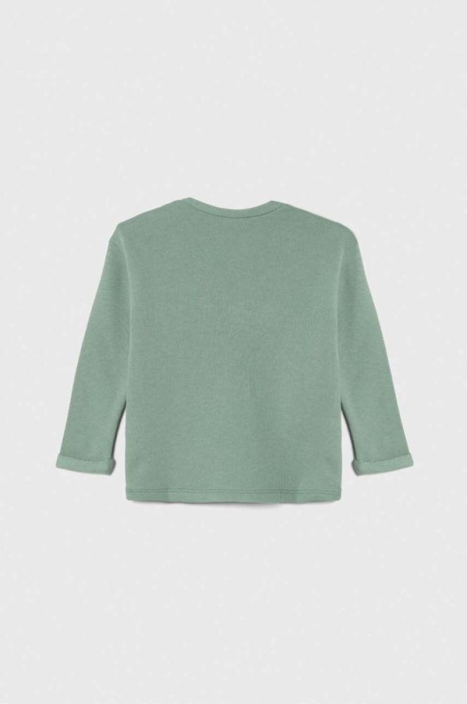 Бавовняна кофта для немовлят United Colors of Benetton колір зелений з принтом (3390539) фото 2