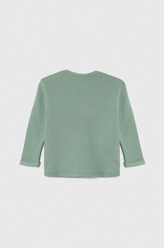 Бавовняна кофта для немовлят United Colors of Benetton колір зелений з принтом (3390539) фото 2