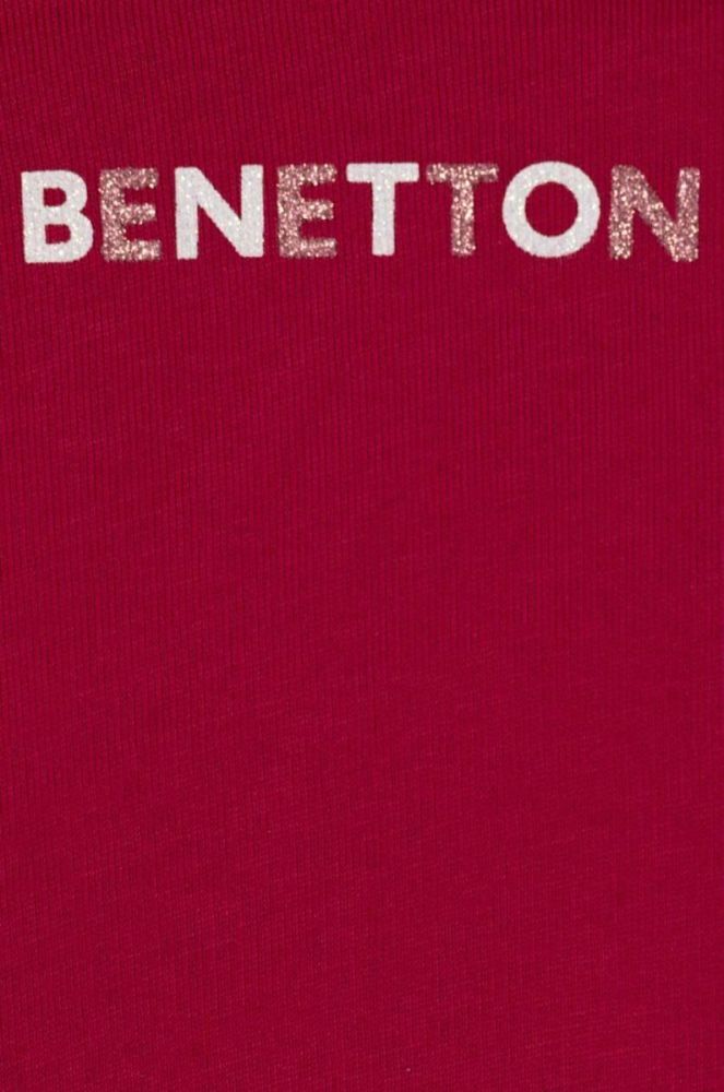 Дитяча бавовняна кофта United Colors of Benetton колір рожевий з принтом (3388263) фото 3