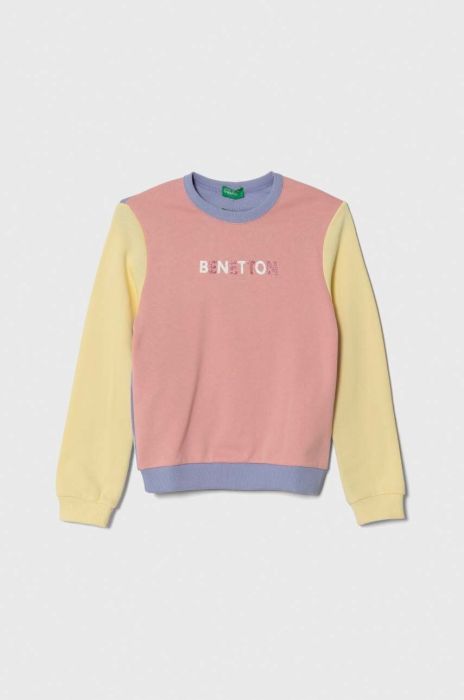 Дитяча бавовняна кофта United Colors of Benetton з принтом колір барвистий (3388299)