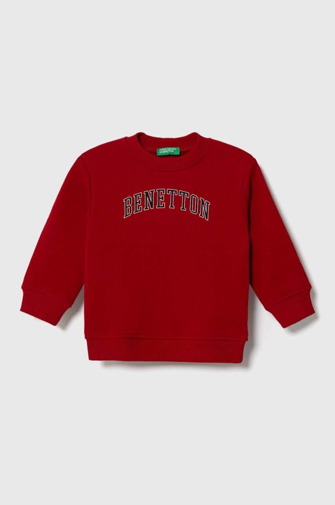 Дитяча бавовняна кофта United Colors of Benetton колір червоний з принтом (3390638)