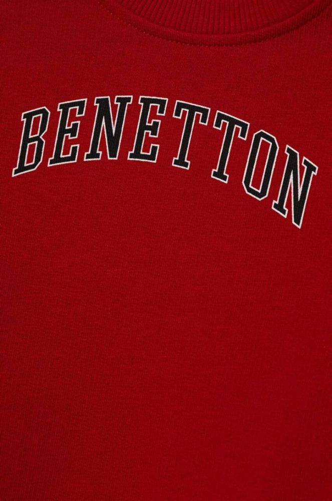 Дитяча бавовняна кофта United Colors of Benetton колір червоний з принтом (3390638) фото 3