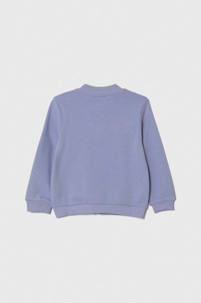 Дитяча бавовняна кофта United Colors of Benetton колір фіолетовий з принтом (3390676) фото 2