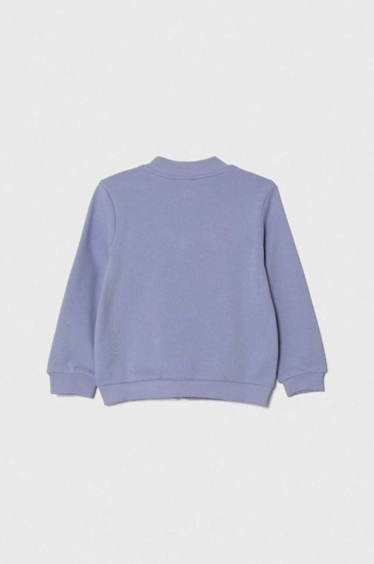 Дитяча бавовняна кофта United Colors of Benetton колір фіолетовий з принтом (3390676) фото 2