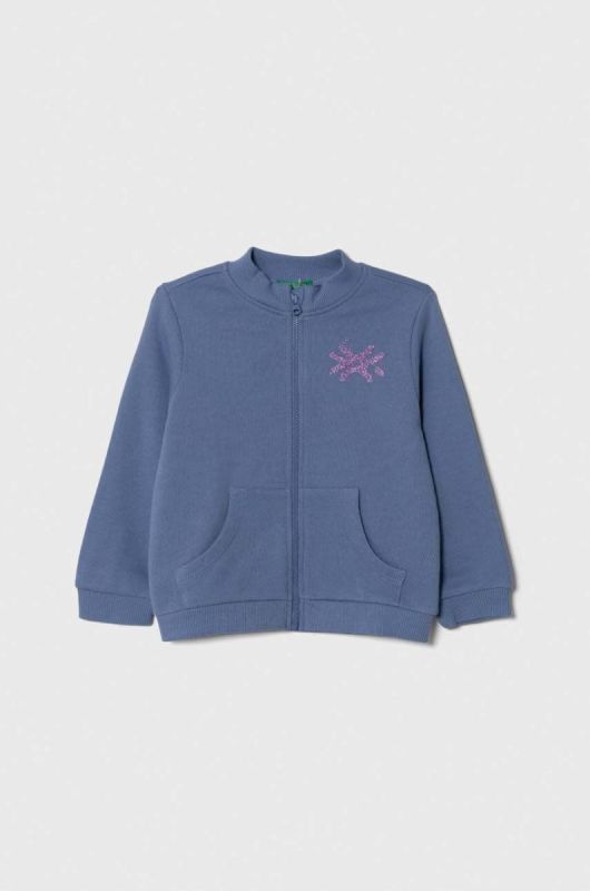 Дитяча бавовняна кофта United Colors of Benetton з принтом колір блакитний (3390667)