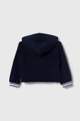 Дитяча бавовняна кофта Sisley колір синій з капюшоном з аплікацією