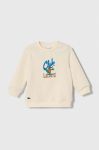 Дитяча кофта Lacoste колір бежевий з принтом