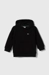 Дитяча кофта Lacoste колір чорний з капюшоном однотонна