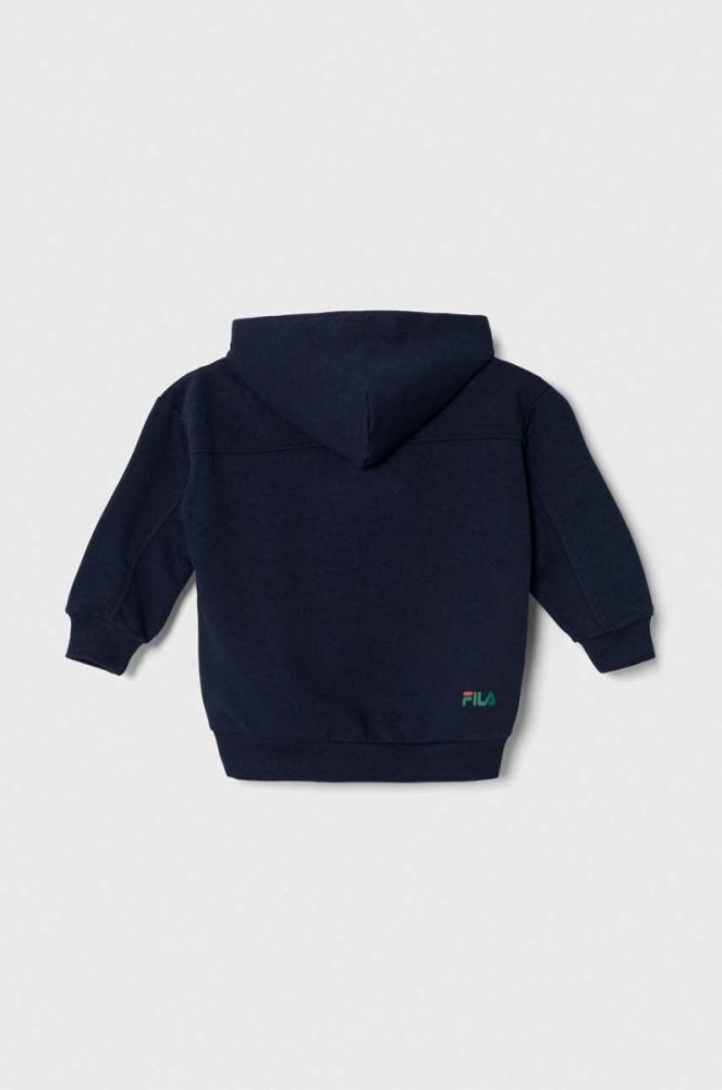 Дитяча кофта Fila TEMNITZQUELL hoody колір синій з капюшоном з принтом фото 2