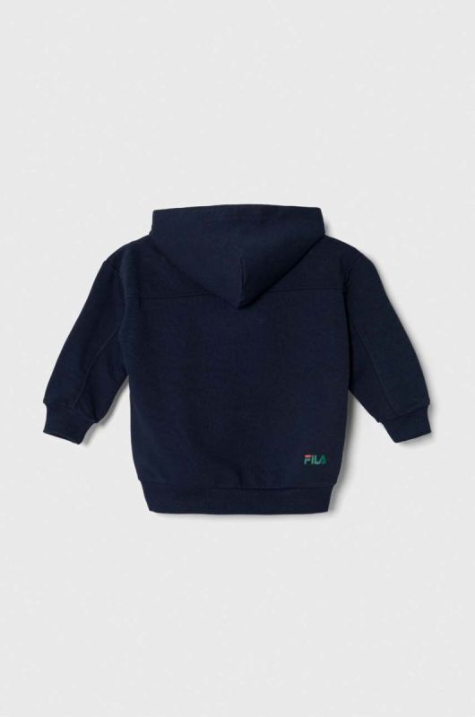 Дитяча кофта Fila TEMNITZQUELL hoody колір синій з капюшоном з принтом фото 2