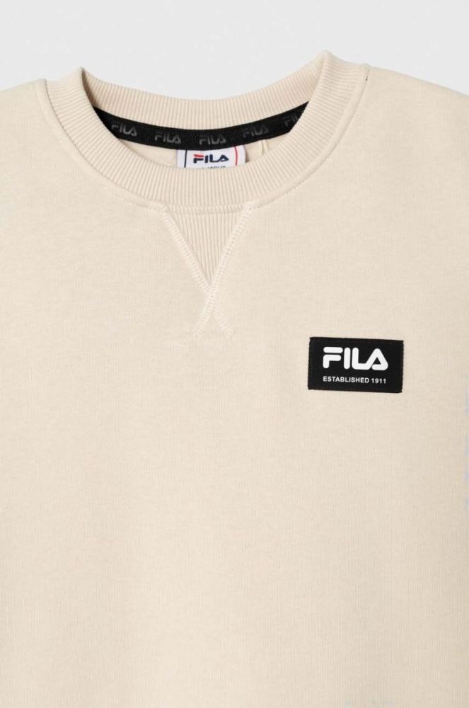 Дитяча кофта Fila TRAVENTHAL колір бежевий однотонна фото 3