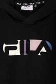 Дитяча кофта Fila BINDLACH колір чорний з капюшоном з принтом