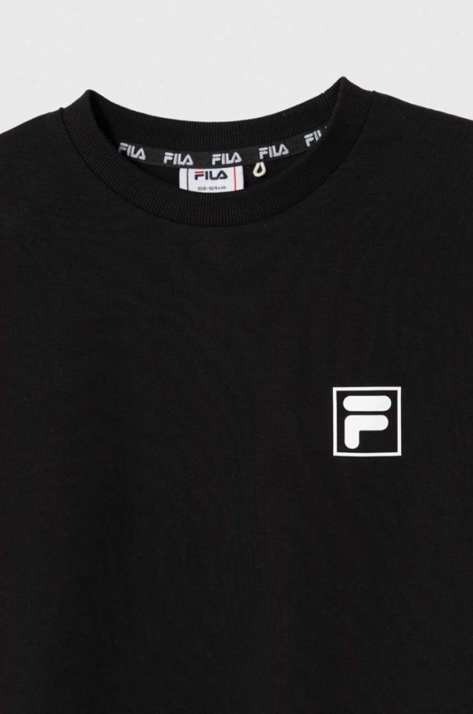 Дитяча кофта Fila BLEIALF crew sweat колір чорний з принтом фото 3