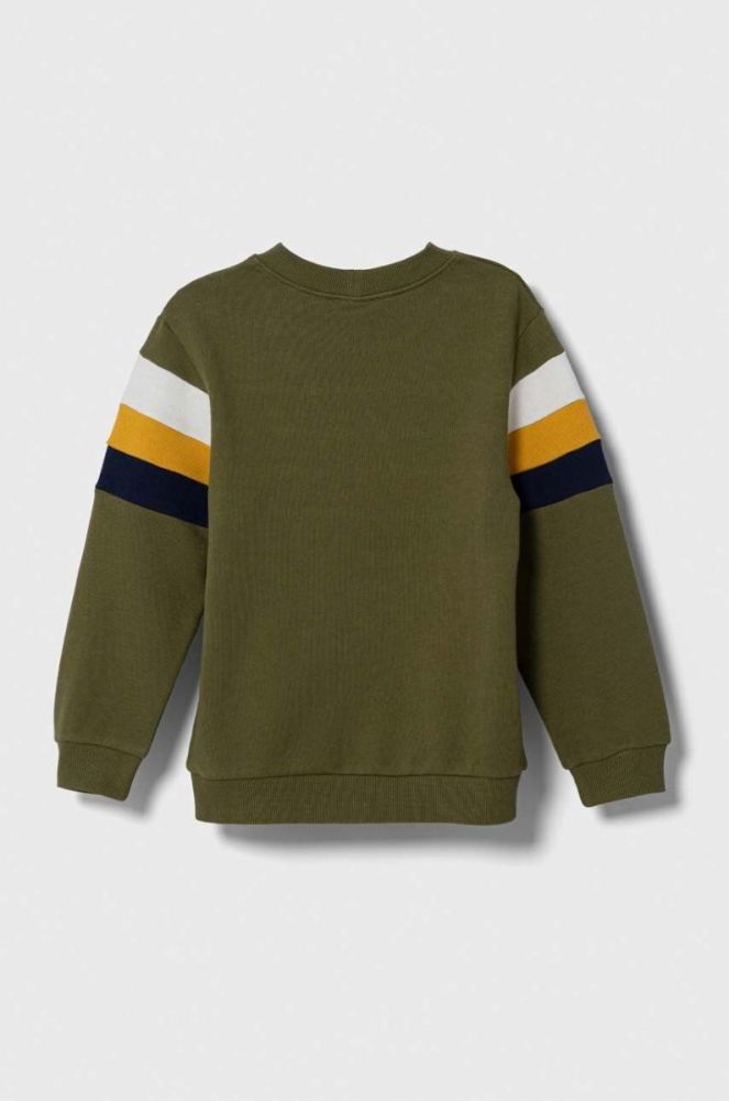 Дитяча бавовняна кофта United Colors of Benetton колір зелений візерунок (3418655) фото 2
