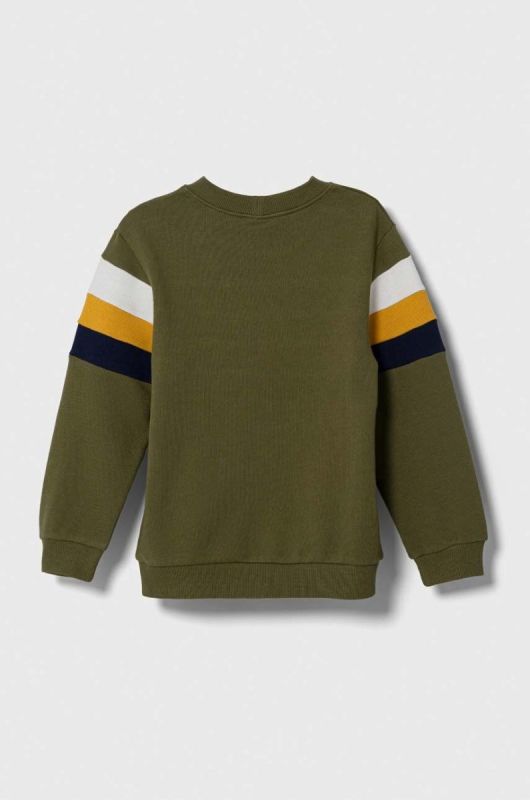 Дитяча бавовняна кофта United Colors of Benetton колір зелений візерунок (3418655) фото 2