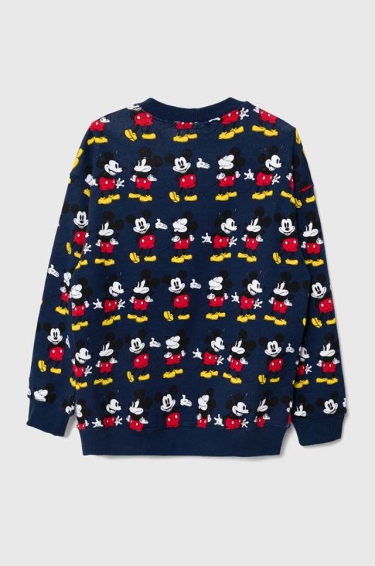 Бавовняна кофта United Colors of Benetton x Disney колір синій візерунок фото 2