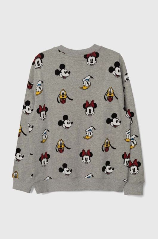 Бавовняна кофта United Colors of Benetton x Disney колір сірий візерунок (3549191) фото 2