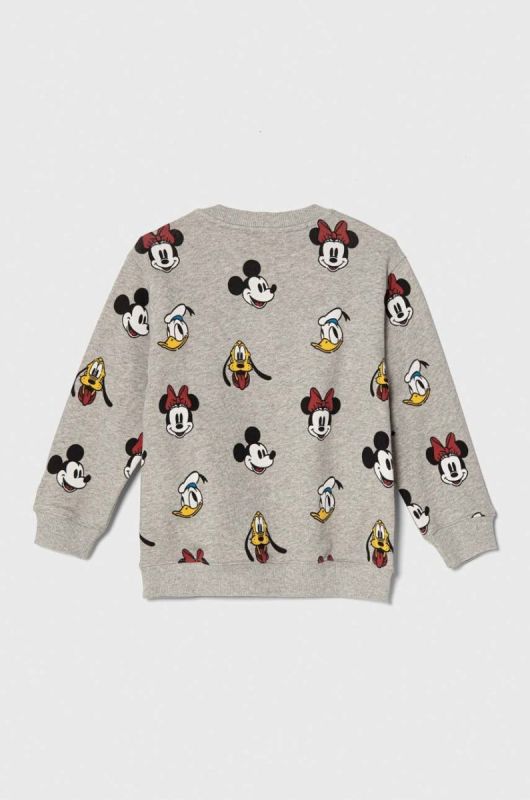 Дитяча бавовняна кофта United Colors of Benetton x Disney колір сірий візерунок фото 2
