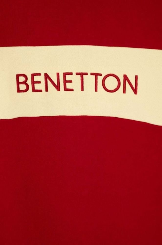 Дитяча бавовняна кофта United Colors of Benetton колір червоний візерунок фото 3