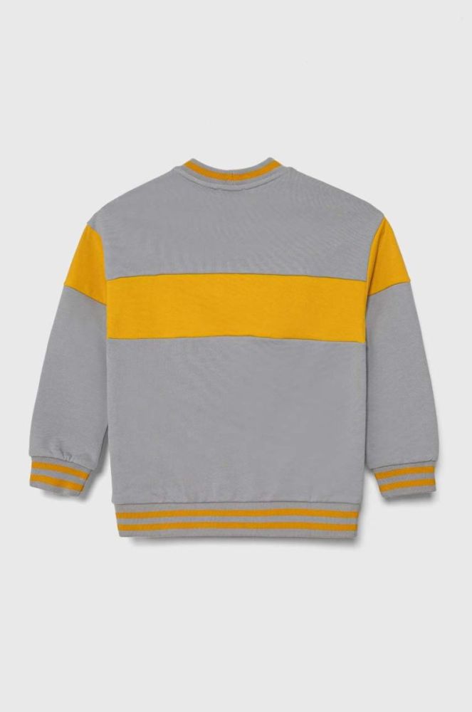 Дитяча бавовняна кофта United Colors of Benetton колір сірий візерунок (3496169) фото 2