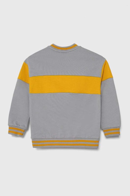 Дитяча бавовняна кофта United Colors of Benetton колір сірий візерунок (3496169) фото 2