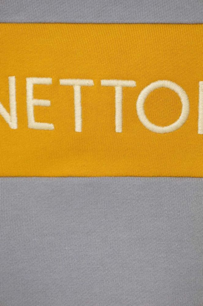 Дитяча бавовняна кофта United Colors of Benetton колір сірий візерунок (3496169) фото 3