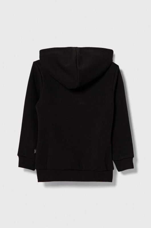 Дитяча кофта Puma ESS Logo Hoodie FL G колір чорний з капюшоном з принтом фото 2
