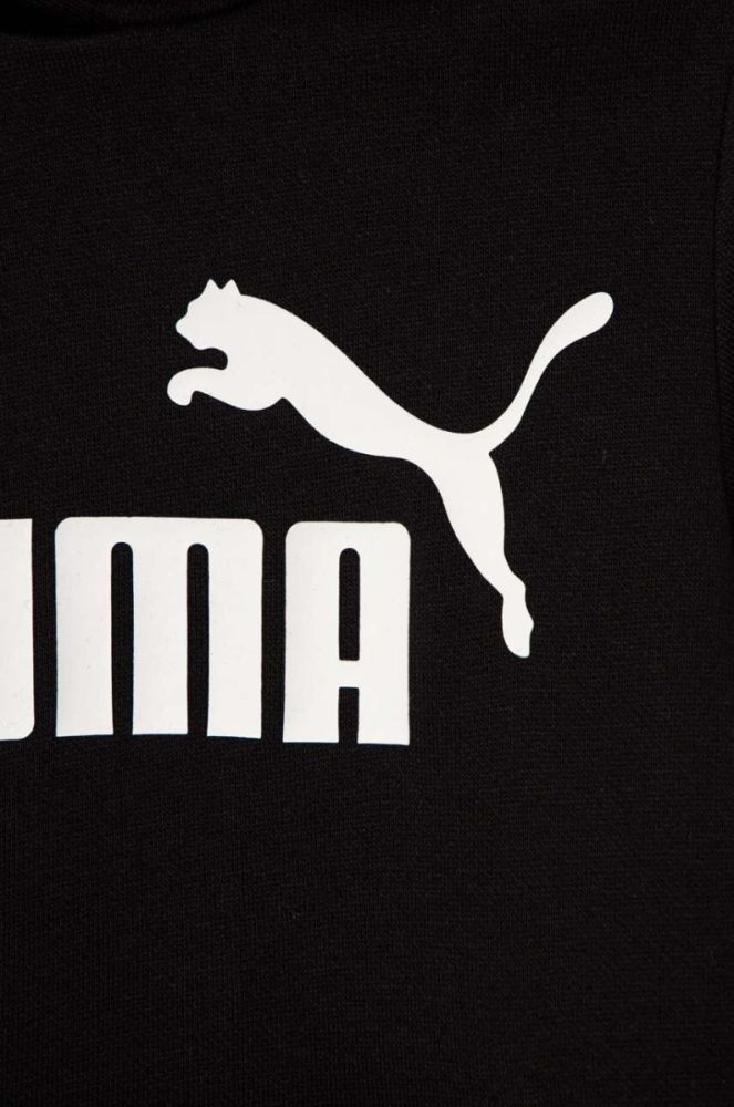 Дитяча кофта Puma ESS Logo Hoodie FL G колір чорний з капюшоном з принтом фото 3