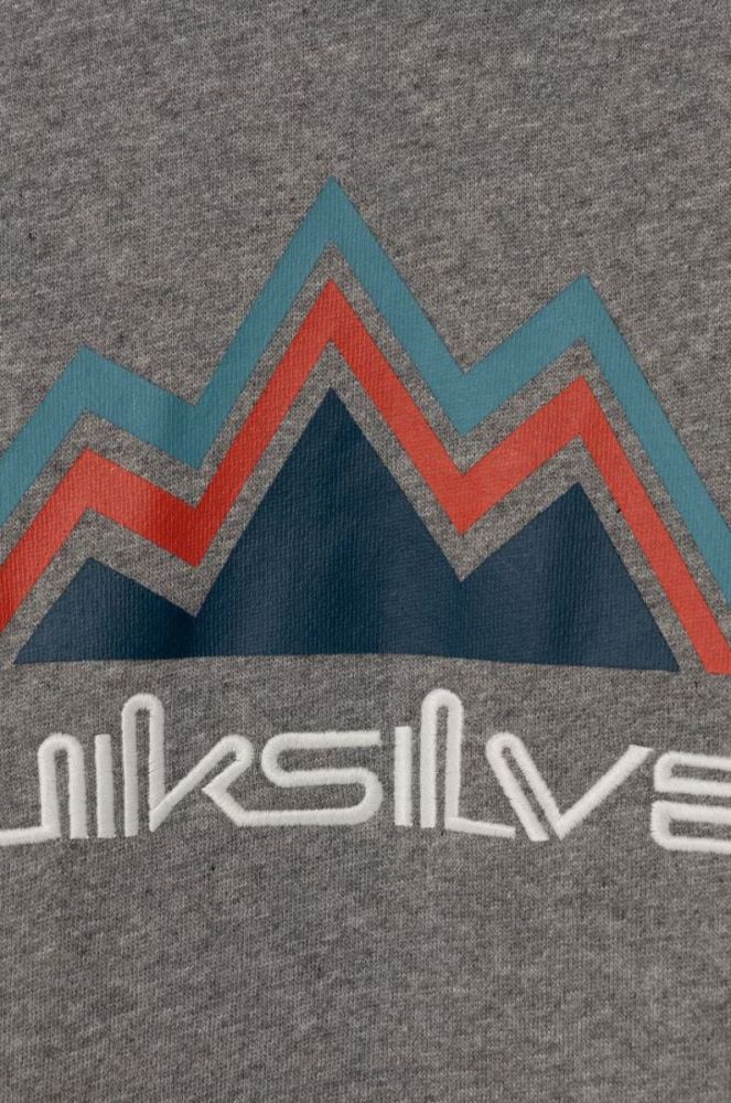 Дитяча кофта Quiksilver BIG LOGO SNOW OTLR колір сірий з капюшоном з принтом фото 3