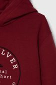 Дитяча кофта Quiksilver GRAPHICHOODIE OTLR колір бордовий з капюшоном з принтом