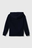 Дитяча кофта United Colors of Benetton колір синій з капюшоном з принтом