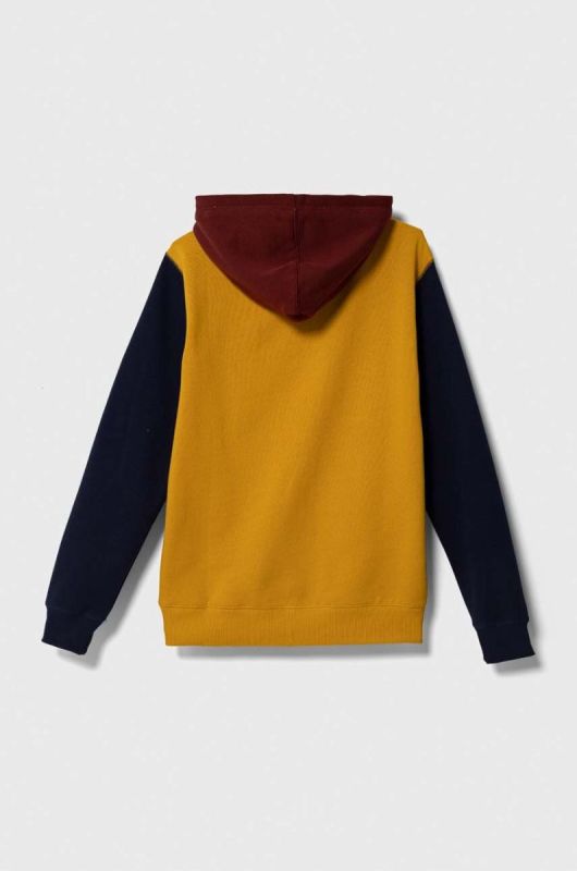 Дитяча кофта United Colors of Benetton колір бордовий з капюшоном меланж фото 2