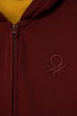 Дитяча кофта United Colors of Benetton колір бордовий з капюшоном меланж Дитяча кофта United Colors of Benetton колір бордовий з капюшоном меланж