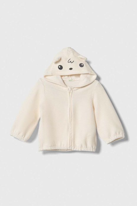 Дитяча кофта United Colors of Benetton колір бежевий з капюшоном однотонна (3601538) Дитяча кофта United Colors of Benetton колір бежевий з капюшоном однотонна (3601538)