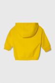 Дитяча кофта United Colors of Benetton колір жовтий з капюшоном однотонна
