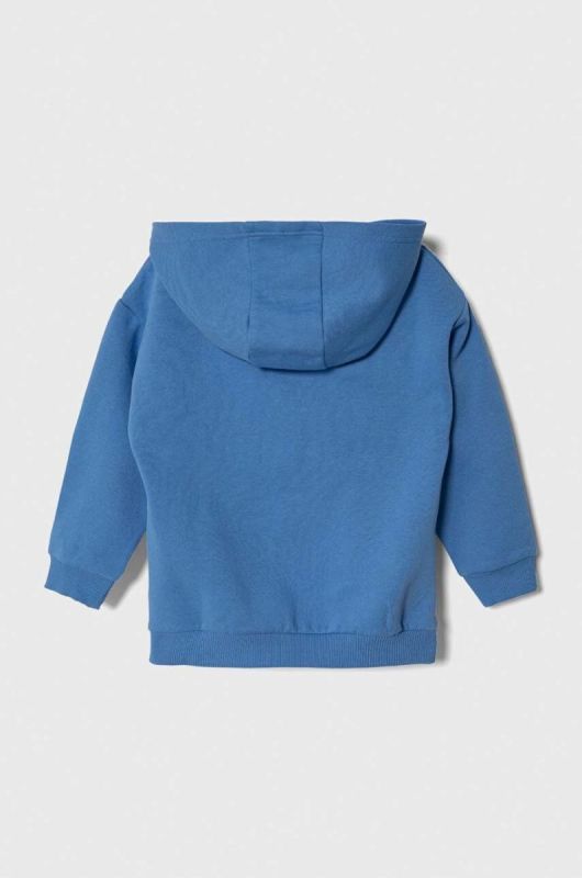 Дитяча кофта United Colors of Benetton з капюшоном однотонна колір блакитний (3637948) фото 2