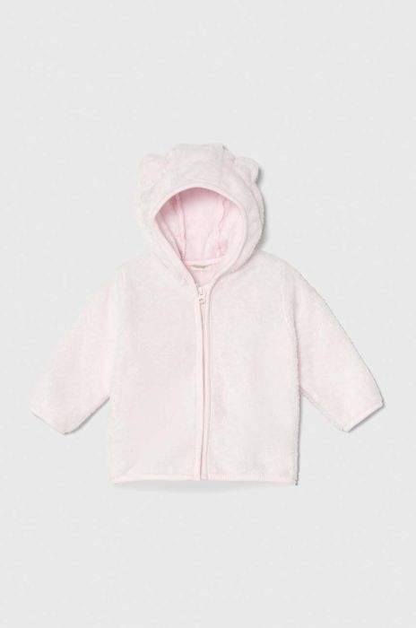 Кофта для немовлят United Colors of Benetton колір рожевий з капюшоном однотонна (3650380) Кофта для немовлят United Colors of Benetton колір рожевий з капюшоном однотонна (3650380)