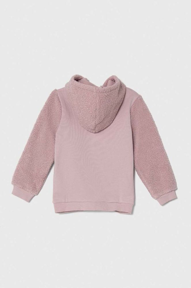Дитяча кофта United Colors of Benetton колір фіолетовий з капюшоном з аплікацією (3650416) фото 2