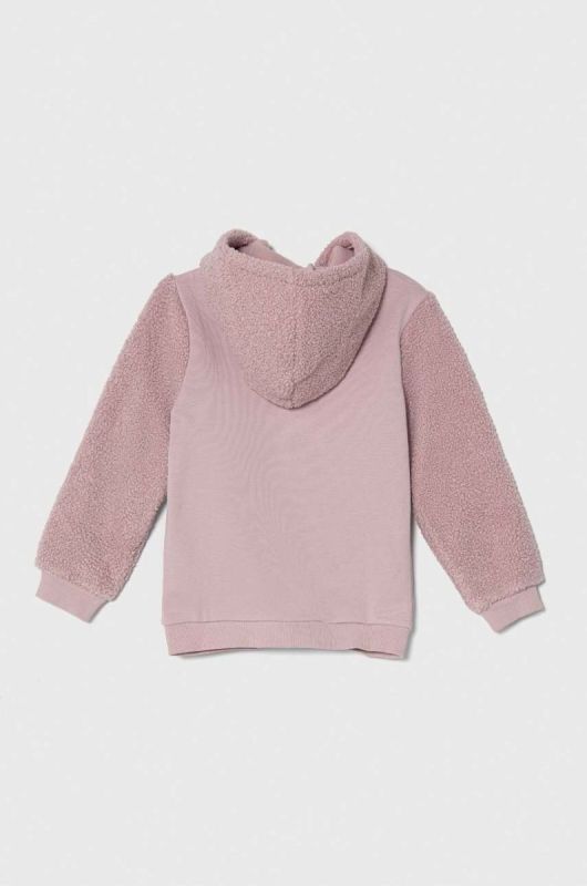 Дитяча кофта United Colors of Benetton колір фіолетовий з капюшоном з аплікацією (3650416) фото 2
