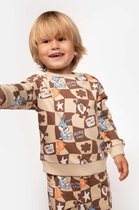 Кофта для немовлят Coccodrillo колір коричневий візерунок (3585249)