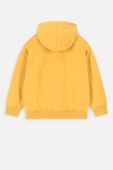 Дитяча бавовняна кофта Coccodrillo колір жовтий з капюшоном однотонна
